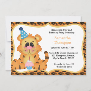 Invitaciones de cumpleaños de tigres