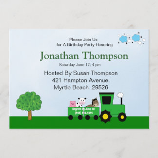 Invitaciones de cumpleaños de Tractor