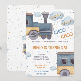 Invitaciones de cumpleaños de tren