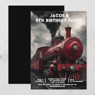 Invitaciones de cumpleaños de tren de edad persona
