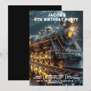 Invitaciones de cumpleaños de tren de edad persona