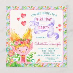 Invitaciones de cumpleaños de Troll
