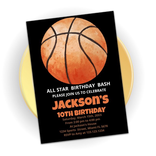 Invitaciones de cumpleaños de un Naranja de balonc (Subido por el creador)