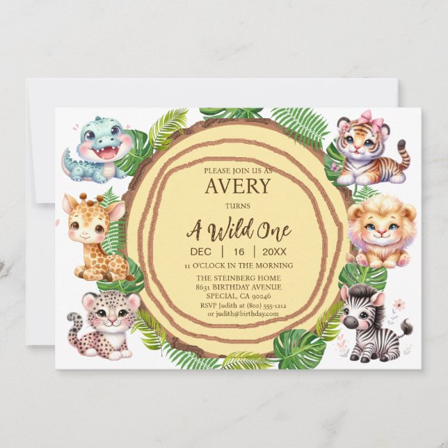 Invitaciones de cumpleaños de un niño salvaje (Anverso)