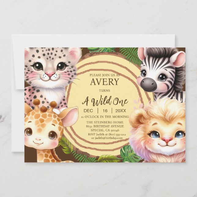 Invitaciones de cumpleaños de un niño salvaje (Anverso)
