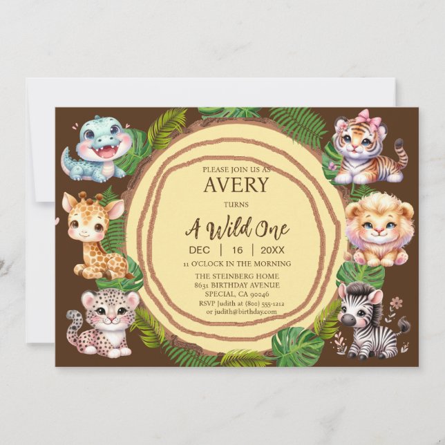 Invitaciones de cumpleaños de un niño salvaje (Anverso)