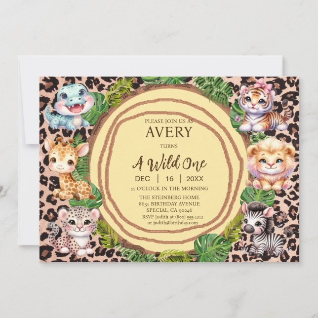 Invitaciones de cumpleaños de un niño salvaje (Anverso)
