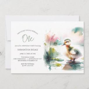 Invitaciones de cumpleaños de un pato afortunado p