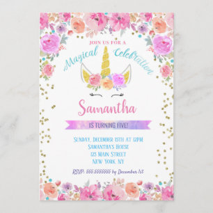 Invitaciones de cumpleaños de Unicornio