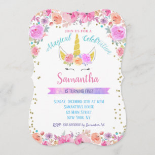 Invitaciones de cumpleaños de Unicornio