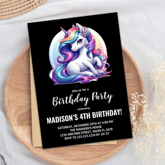 Invitaciones de cumpleaños de Unicornio (Unicorn Birthday Invitations)