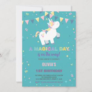 Invitaciones de cumpleaños de Unicornio a la mosca