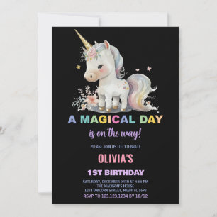 Invitaciones de cumpleaños de Unicornio blanco