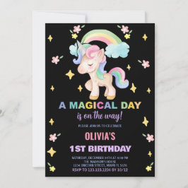 Invitaciones de cumpleaños de Unicornio con arcos