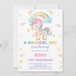 Invitaciones de cumpleaños de Unicornio con arcos