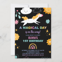 Invitaciones de cumpleaños de Unicornio Floral