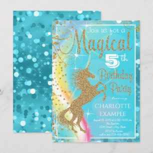 Invitaciones de cumpleaños de Unicornio Mágico