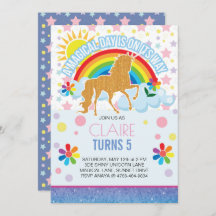 Invitaciones de cumpleaños de Unicornio para niños