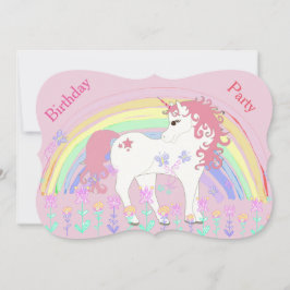 Invitaciones de cumpleaños de Unicornio y Arcoiris