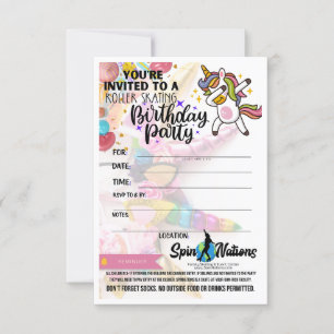 Invitaciones de cumpleaños de unicornios de SpinNa