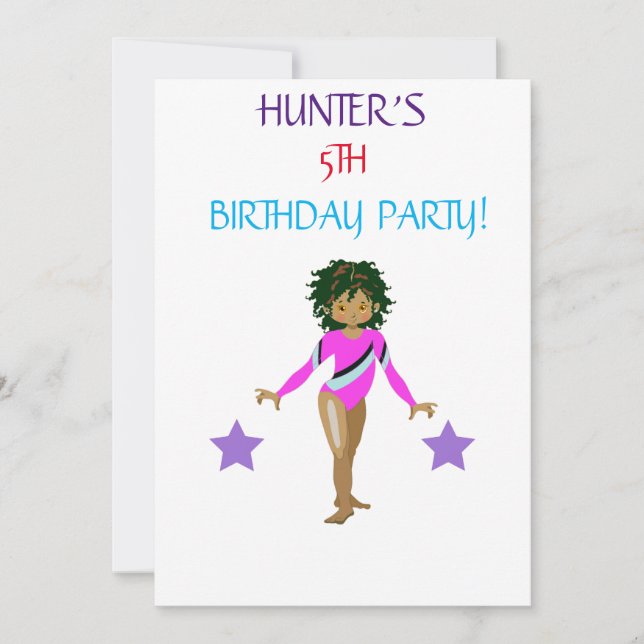 INVITACIONES DE CUMPLEAÑOS DE "VAMOS A SER GIMNAST (Anverso)