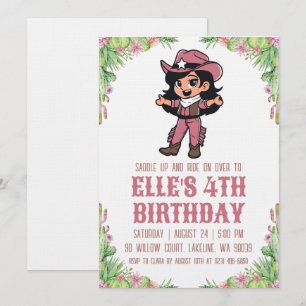 invitaciones de cumpleaños de vaquera del oeste