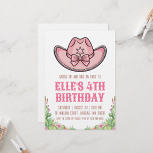 invitaciones de cumpleaños de vaquera del oeste
