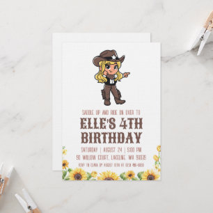 invitaciones de cumpleaños de vaquera del oeste
