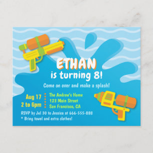 Invitaciones de cumpleaños de verano para niños co