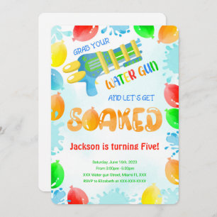 Invitaciones de cumpleaños de Water Gun