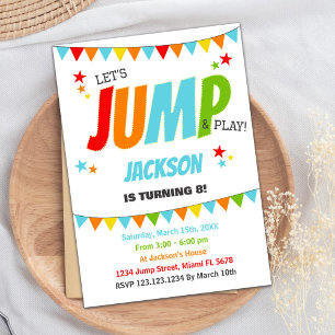 Invitaciones de cumpleaños de White Jump