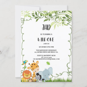 Invitaciones de cumpleaños de WILD ANIMALS