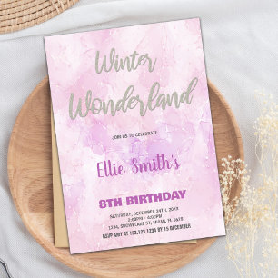 Invitaciones de cumpleaños de Winter Wonderland Ar