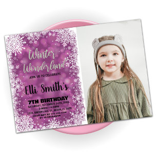 Invitaciones de cumpleaños de Winter Wonderland co