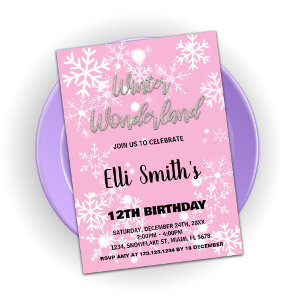 Invitaciones de cumpleaños de Winter Wonderland Pi