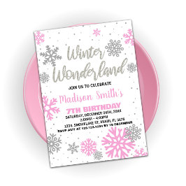 Invitaciones de cumpleaños de Winter Wonderland Pi
