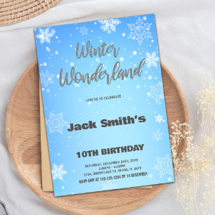 Invitaciones de cumpleaños de Winter Wonderland Si