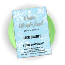 Invitaciones de cumpleaños de Winter Wonderland Si
