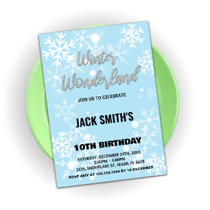 Invitaciones de cumpleaños de Winter Wonderland Si