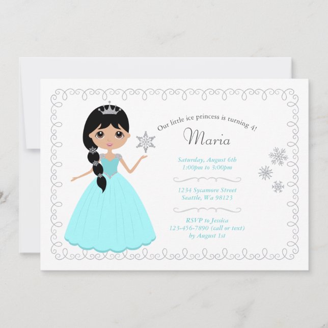 Invitaciones de cumpleaños del chica (Anverso)