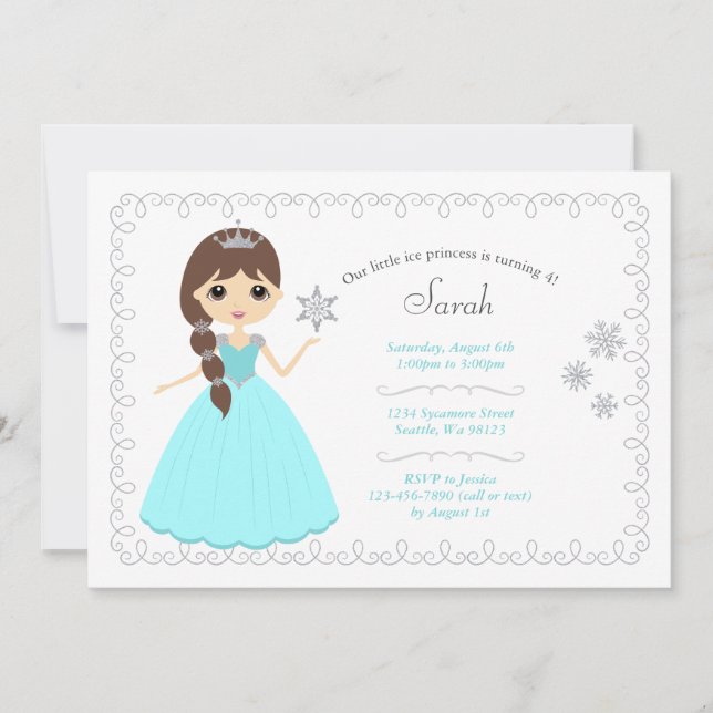 Invitaciones de cumpleaños del chica (Anverso)