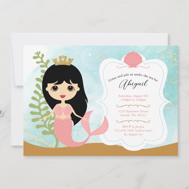 Invitaciones de cumpleaños del chica (Anverso)