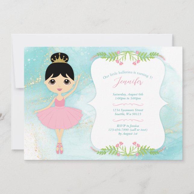 Invitaciones de cumpleaños del chica (Anverso)