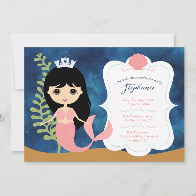 Invitaciones de cumpleaños del chica (Anverso)