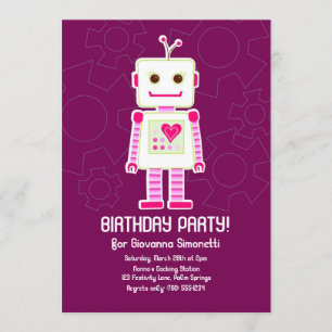 Invitaciones de cumpleaños del Chica Robot