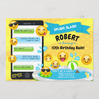 Invitaciones de cumpleaños del Fiesta de la Emoji