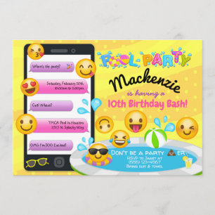 Invitaciones de cumpleaños del Fiesta de la Emoji
