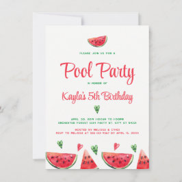 Invitaciones de cumpleaños del Fiesta de la piscin