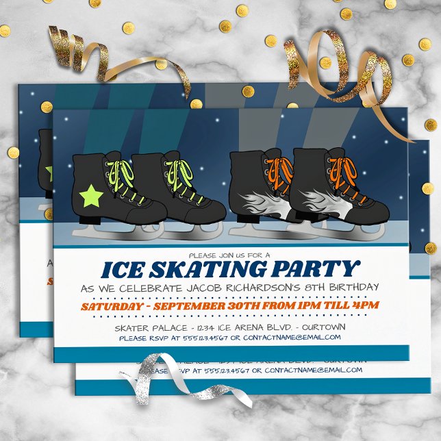 Invitaciones de cumpleaños del Fiesta de patinaje  (Subido por el creador)