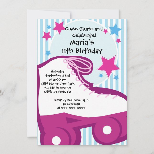 Invitaciones de cumpleaños del Fiesta de Skate Ska (Anverso)